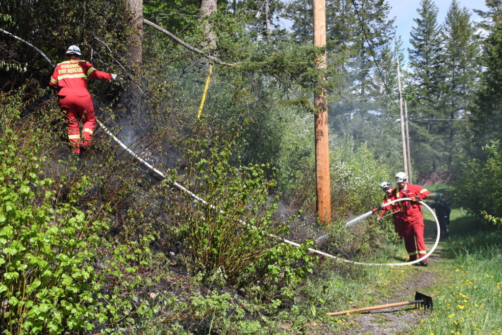 Quesnel Emergency Services Respond to Brush Fire on Lewis Drive