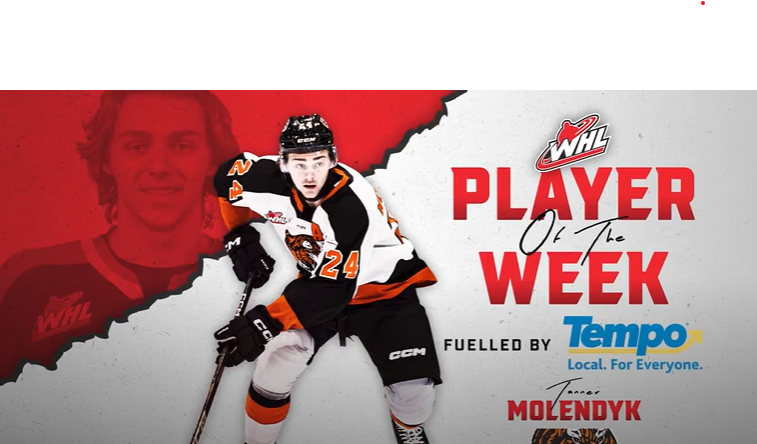 Tigers Molendyk takes home Player of the Week accolades ahead of WHL Final