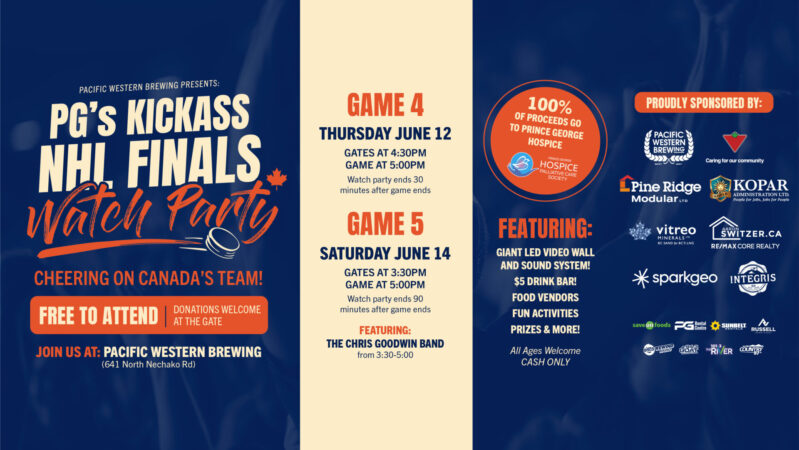 NHL Finals Watch Party in Prince George to raise funds for PG Hospice