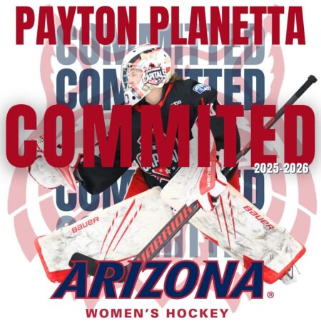 Northern Capitals goaltender signs with Arizona Wildcats