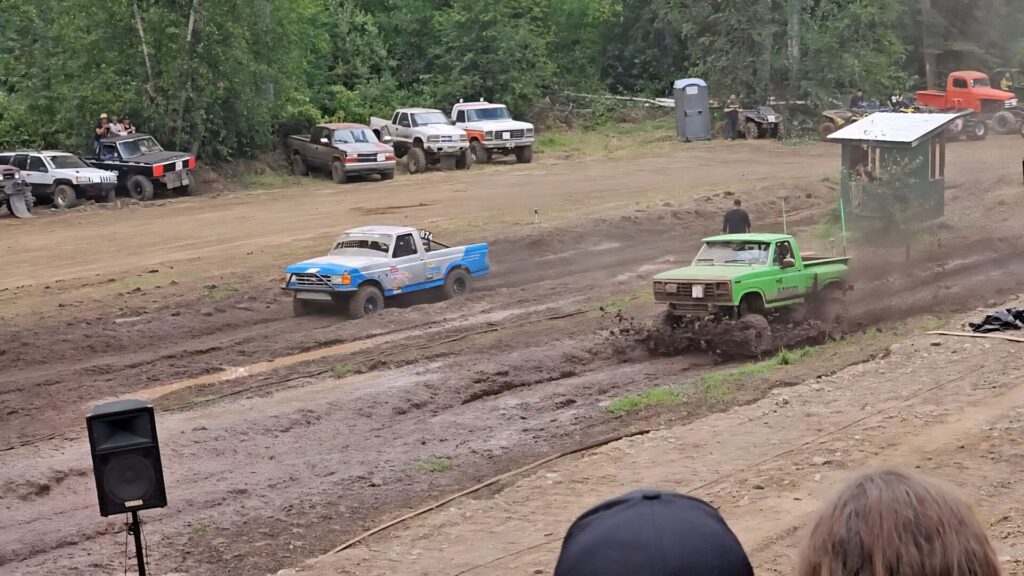 Crowds gather in Witset for the Mud Races