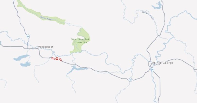 Collision closes Highway 16 between Prince George and Vanderhoof