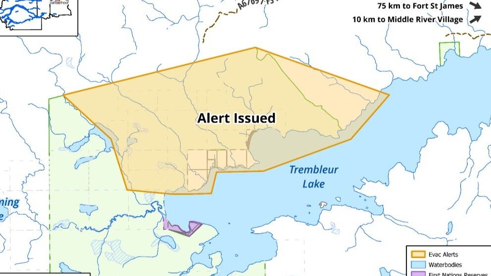 Evacuation Alert issued for the north-east portion of Rubyrock Provincial Park