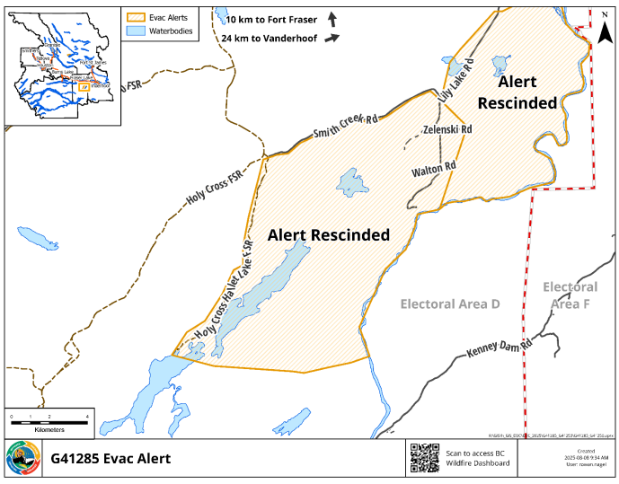 Doorman Lake, G51179 wildfire evacuation notices rescinded