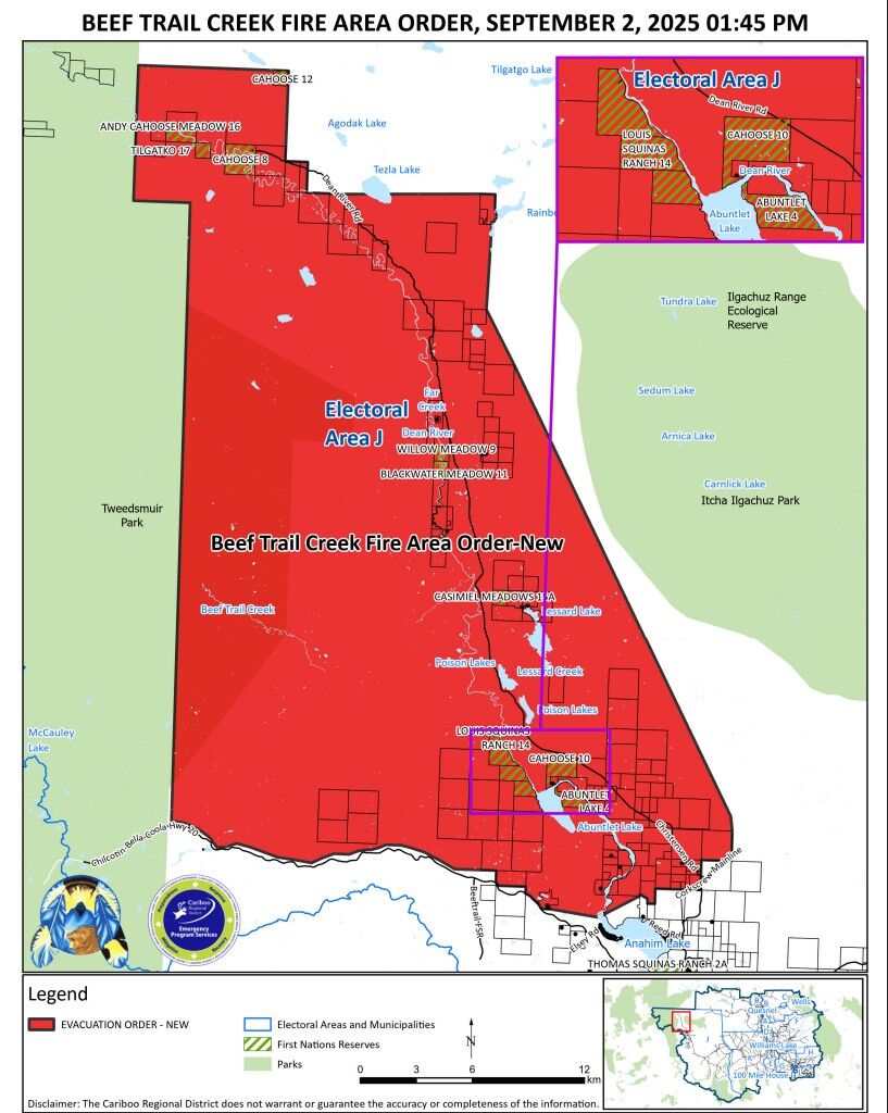 Beef Trail Creek Fire Area Under Evacuation Order