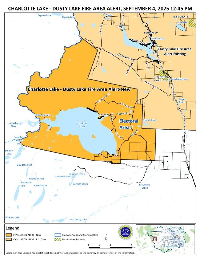 Charlotte Lake-Dusty Lake Fire Area issued an Evacuation Alert