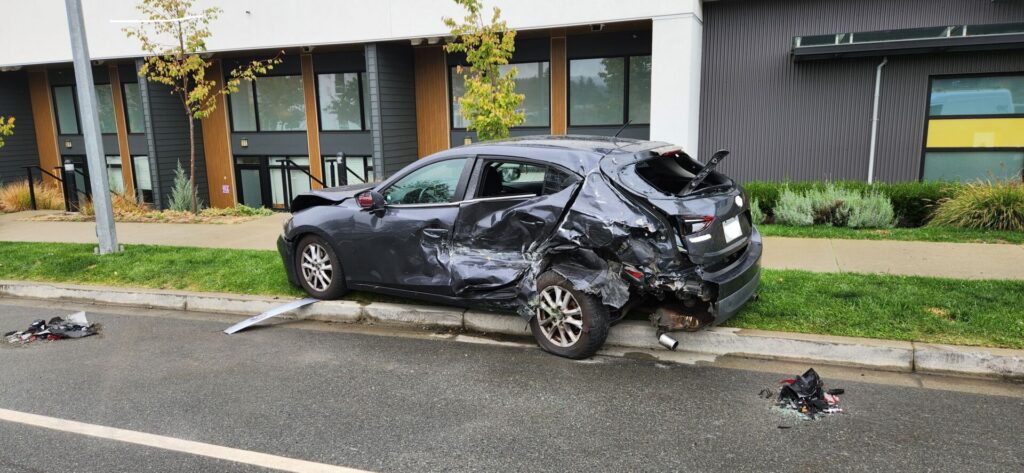 Several vehicles damaged from incident in Nanaimo Monday