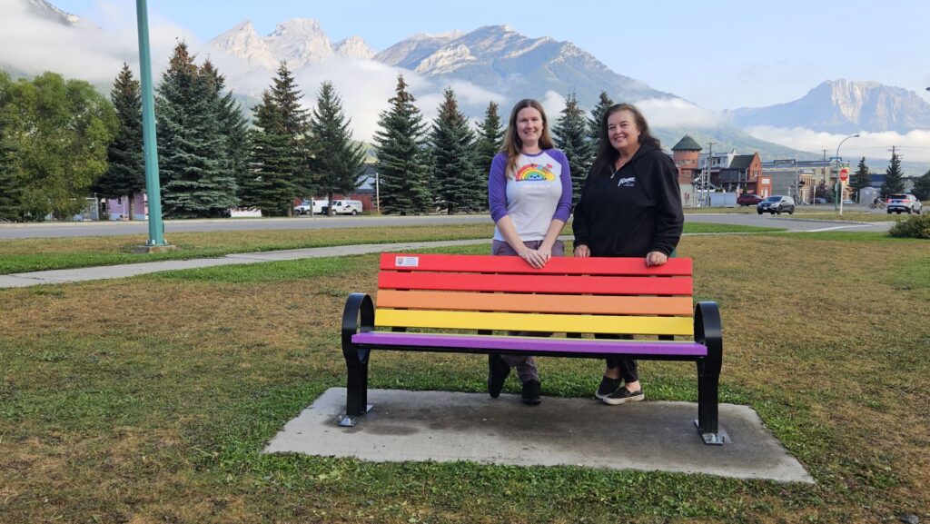 Fernie Pride Society Donates Rainbow Bench to Fernie