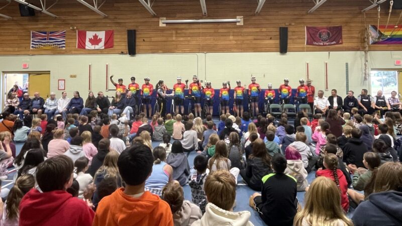 Cops for Cancer Tour de North riders celebrate kick-off with students