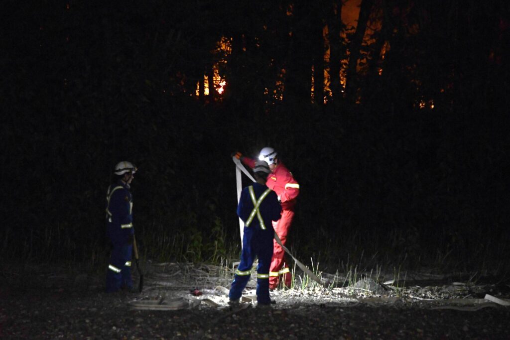 Island on Quesnel River lit up by “short-lived encampment fire”