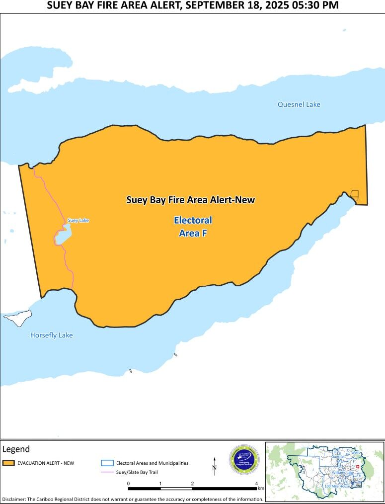 Suey Bay fire area issued an Evacuation Alert