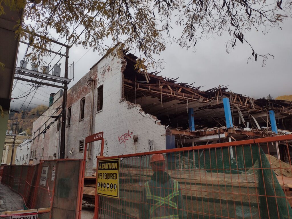 Demo begins on downtown Trail department store