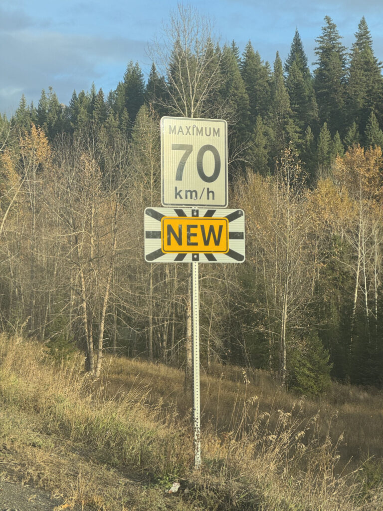 A new speed limit in section of Barkerville Highway