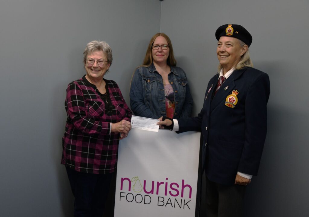 Legion Women’s Auxiliary gives donation to Nourish Food Bank