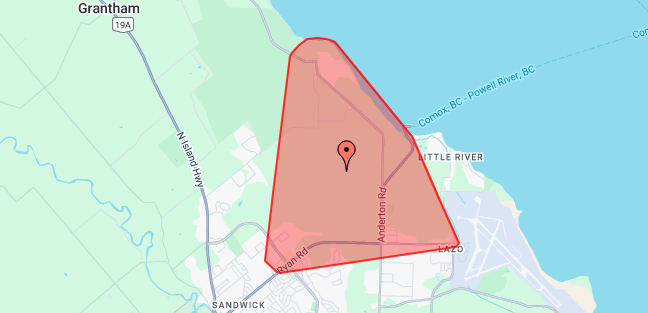 BC Hydro tending to power outage in Courtenay