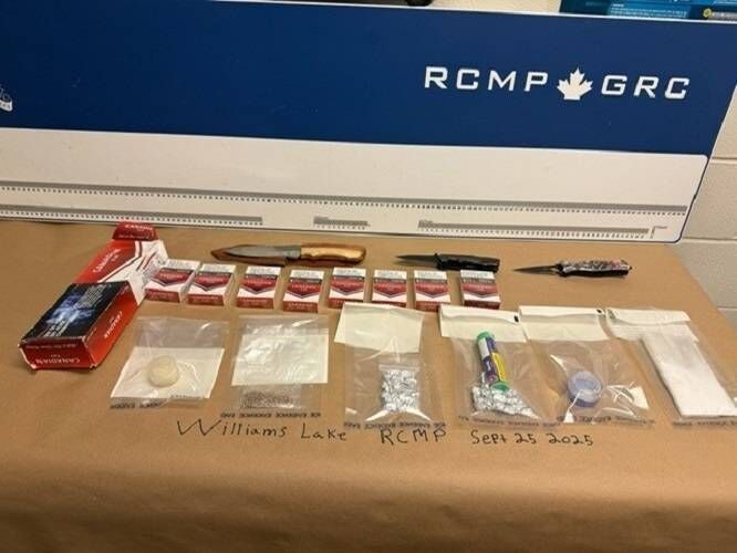 Williams Lake RCMP seize drugs and weapons in traffic arrest