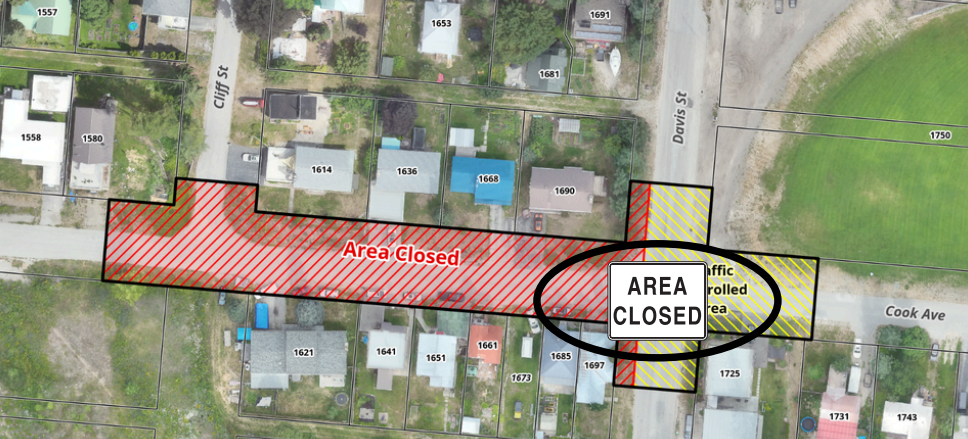 Intersection of Davis Street and Cook Ave temporarily closed on Friday