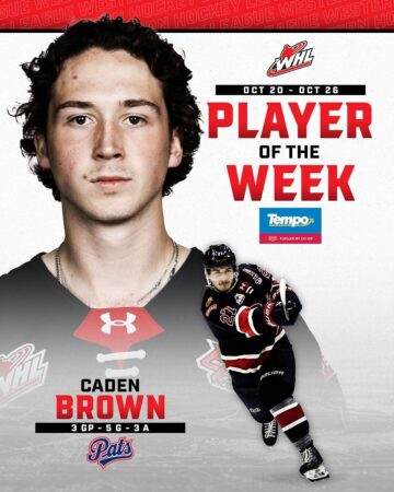 Caden Brown of PG named WHL Player of the Week