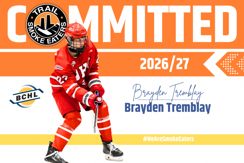 Fruitvale’s Brayden Tremblay makes jump to Smoke Eaters