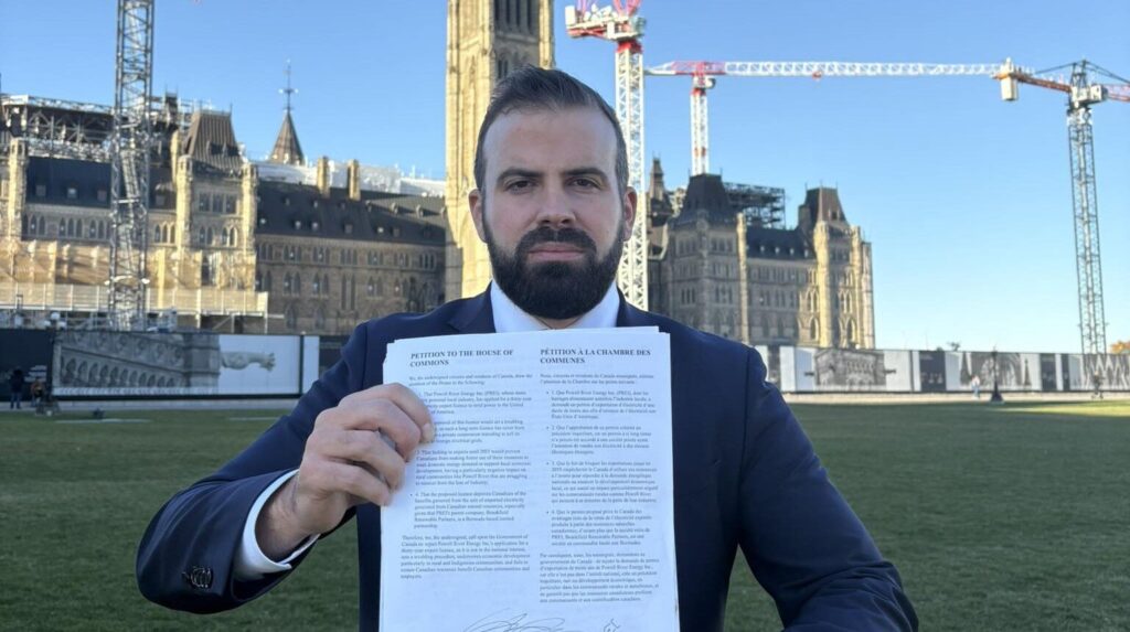 MP Aaron Gunn tables first Commons petition opposing Brookfield’s hydro export plan