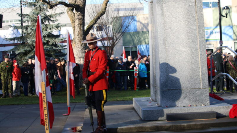 Shoulder-to-shoulder crowd gathers for Remembrance Day in Prince George