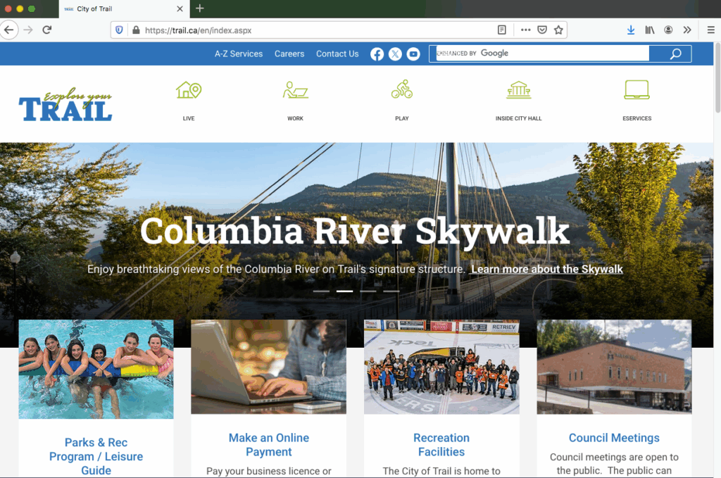 City of Trail planning new website