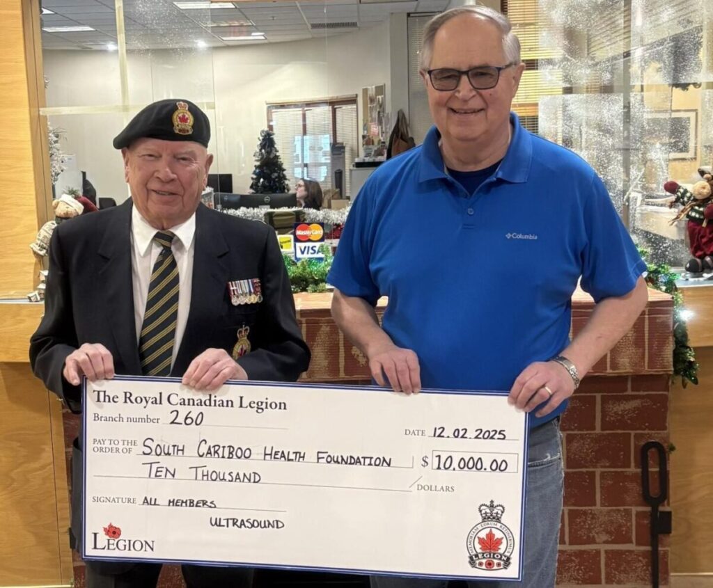 Royal Canadian Legion Branch 260 Brightens South Cariboo Health Foundation’s Fundraiser