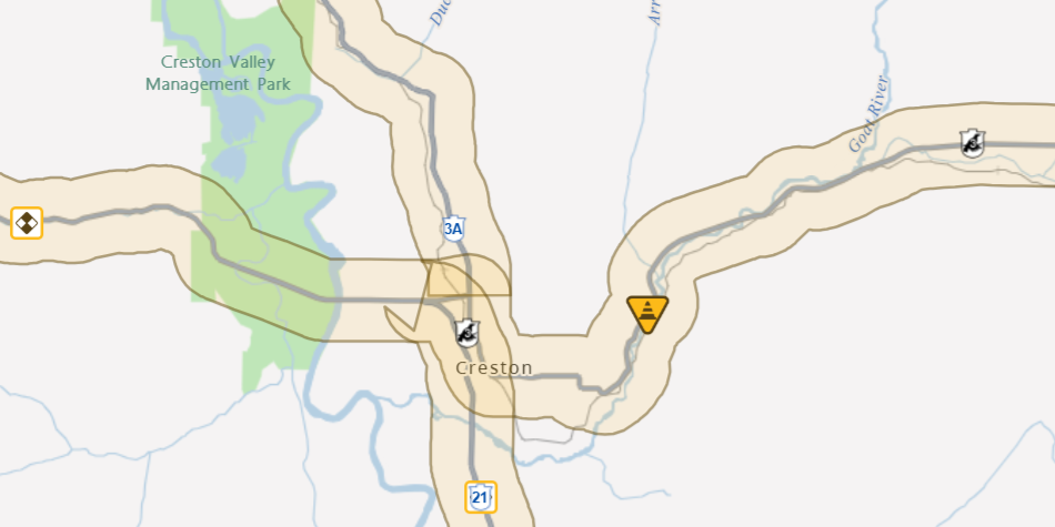 Multi-vehicle crash east of Creston