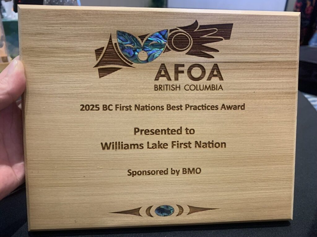 Best Practices award given to Williams Lake First Nation finance team