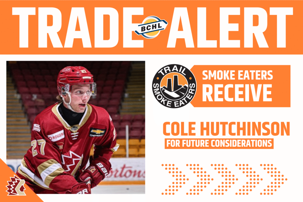 Smoke Eaters add Cole Hutchinson from Chilliwack