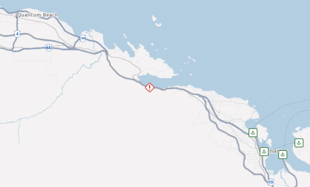 Delays on Highway 19 due to vehicle incident near Nanoose Bay