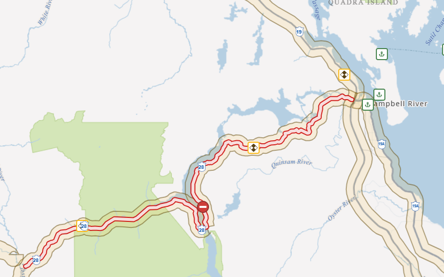 Highway 28 closed due to washout near Big Den rest area