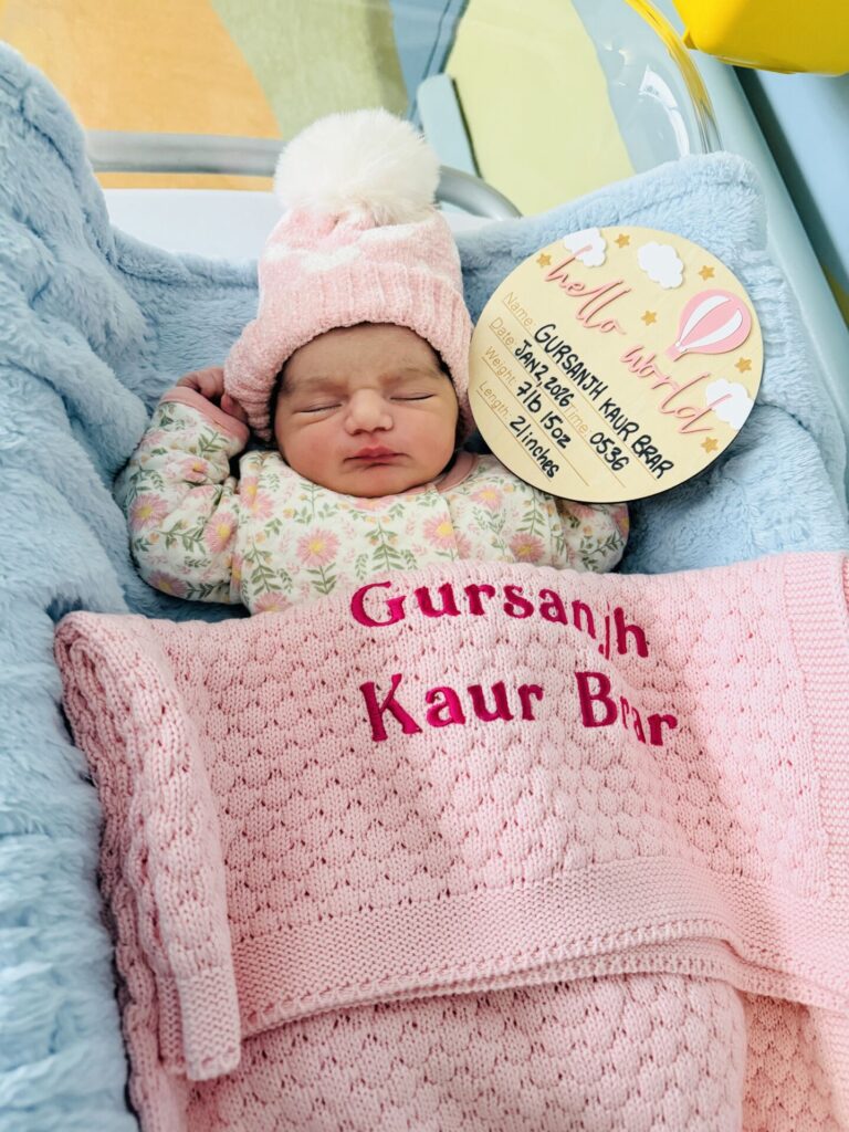 Gursanth Kaur Brar is Trail’s New Year’s baby