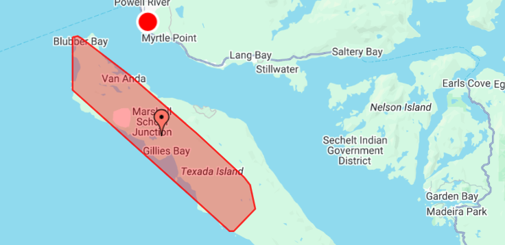 Over 900 without power on Texada Island Monday