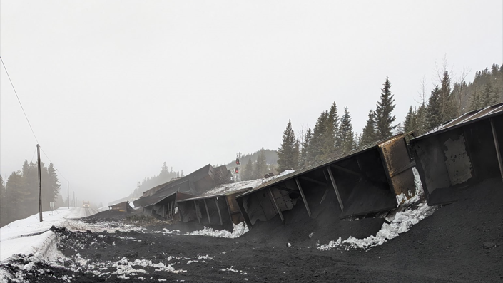 Train derailment cleanup underway near Elkford