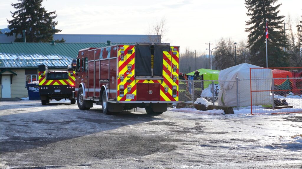 Smithers tent fire quickly extinguished