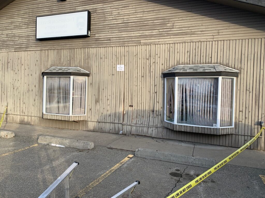 WorkBC Centre exterior damaged in single vehicle incident in 100 Mile House