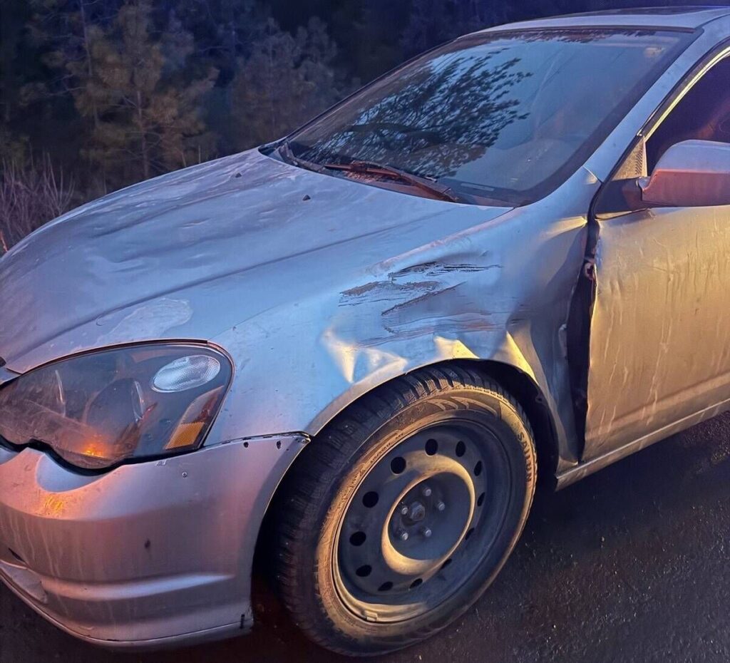 Car with garden gate latch caught speeding near Christina Lake