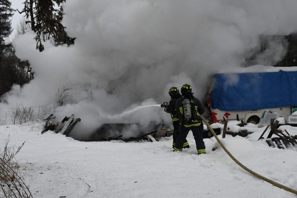 Quesnel fire fighters respond to fully involved structure fire