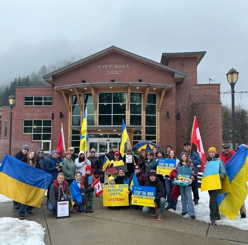 Castlegar rally to mark 4th anniversary of invasion of Ukraine