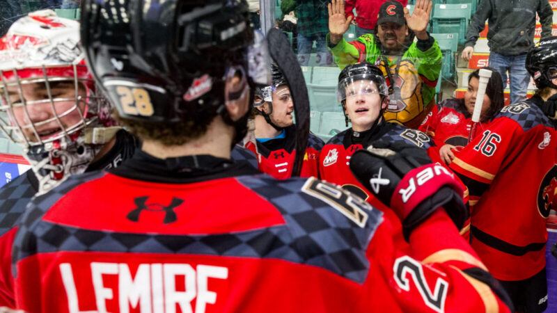 Cougars clinch first round home ice with wild OT win over Vees