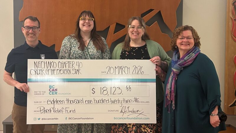 Order of the Eastern Star completes donation to the BC Cancer Centre for the North