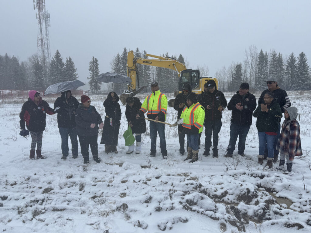 Lhtako Dene digs first shovel of dirt and snow for new hotel development