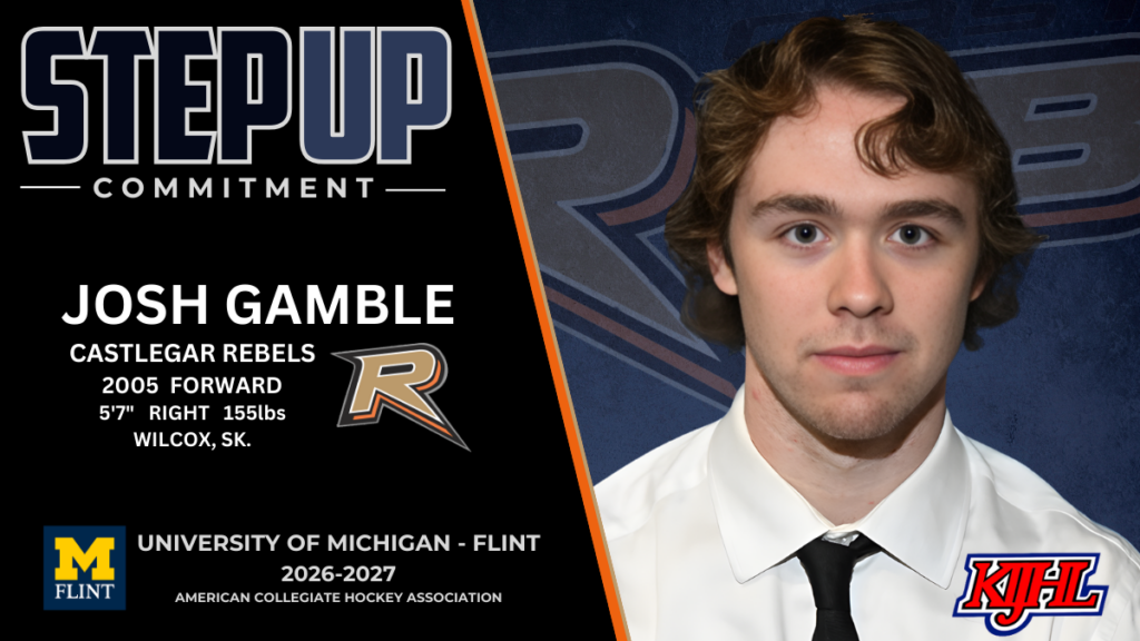 Rebels’ Gamble signs with ACHA’s University of Michigan-Flint Wolverines